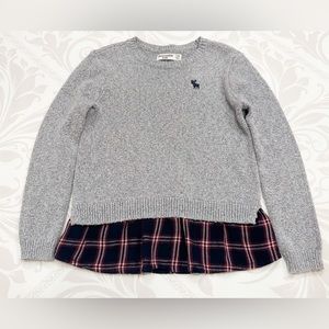 Abercrombie kids sweater plaid ruffle size 7/8